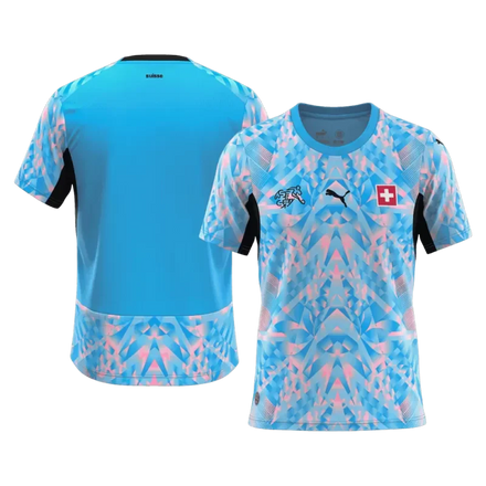 Switzerland Goalkeeper Soccer Jersey World Cup 2026 Blue - Fan Version