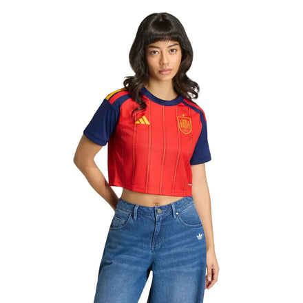 2026 Spain Women's Stadium Home Cropped Soccer Jersey - World Cup 2026