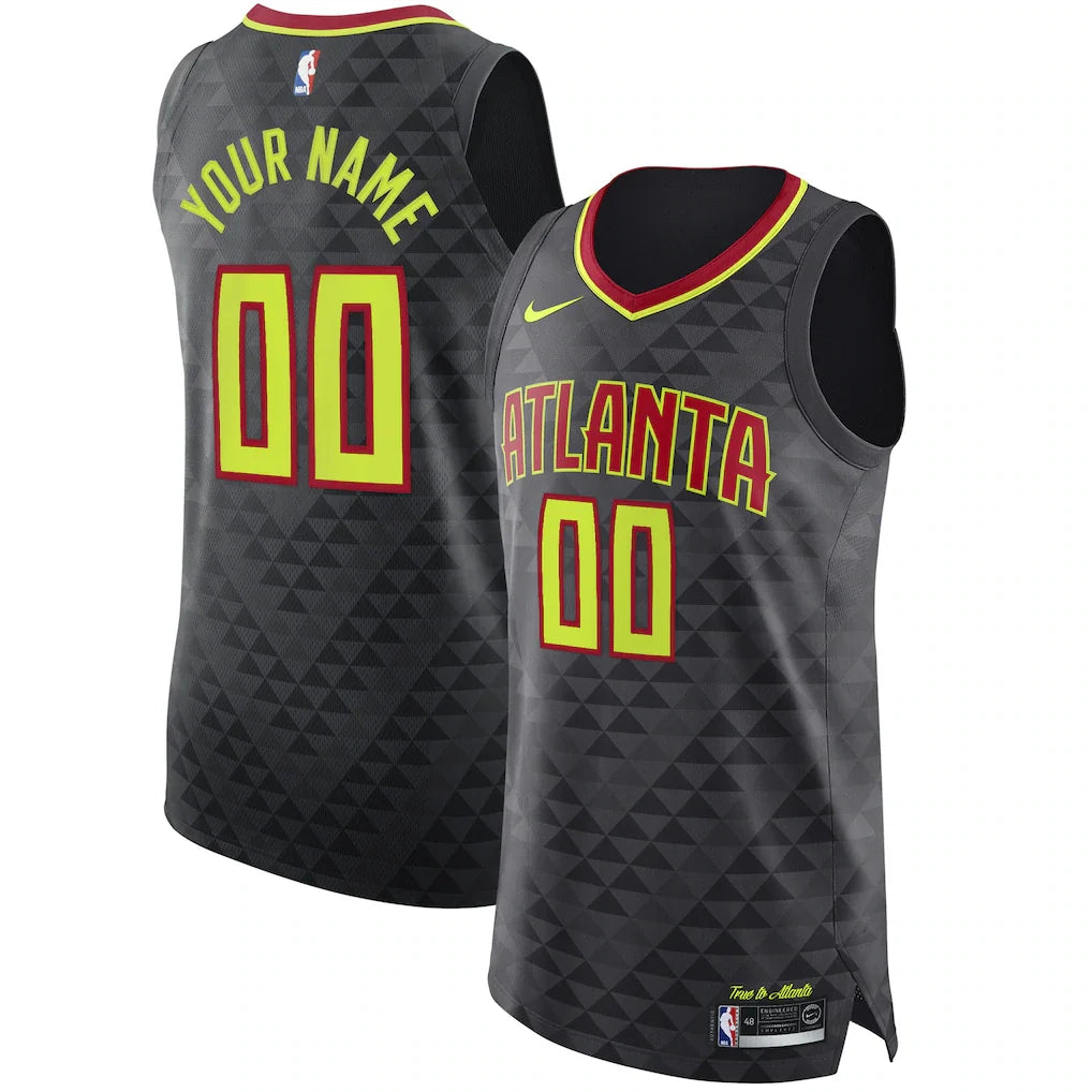 Atlanta Hawks Custom Jersey Black - Icon Edition