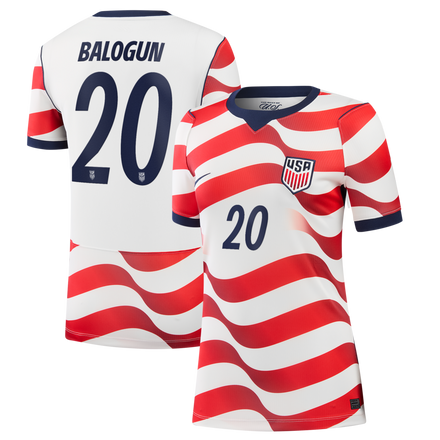 Folarin Balogun #20 USMNT Nike Women's 2026 Home Stadium Jersey - White