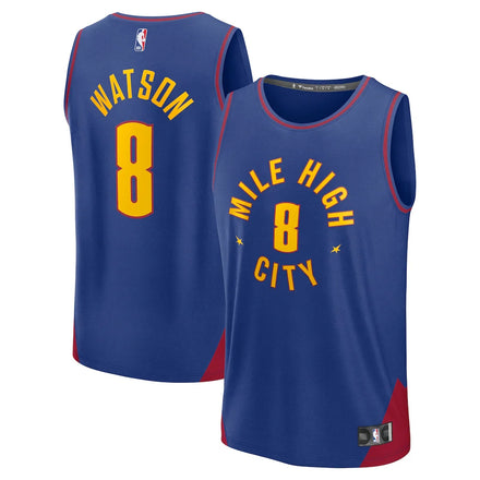 Peyton Watson Denver Nuggets Fanatics Fast Break Player Jersey - Statement Edition - Blue