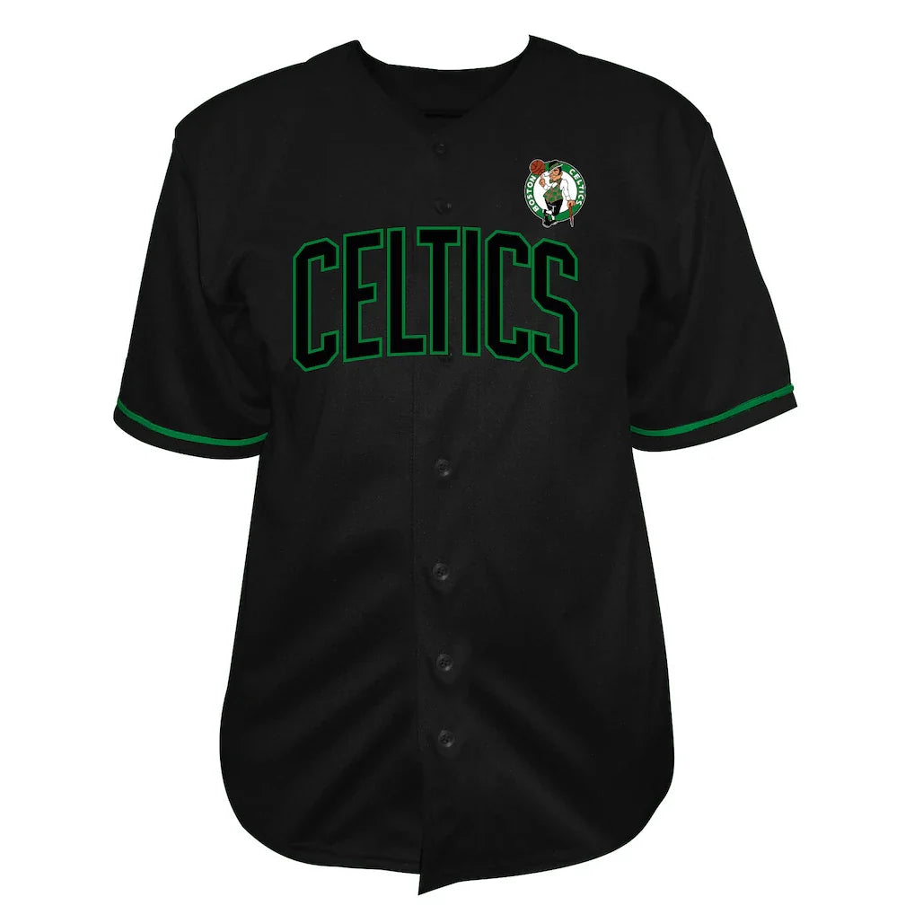 Jayson Tatum Boston Celtics Profile Big & Tall Name & Number Button-Up Jersey - Black