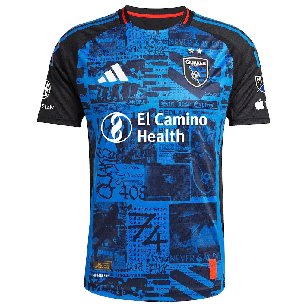 Josef Martinez San Jose Earthquakes adidas 2025 Headliner Authentic Player Jersey - Black