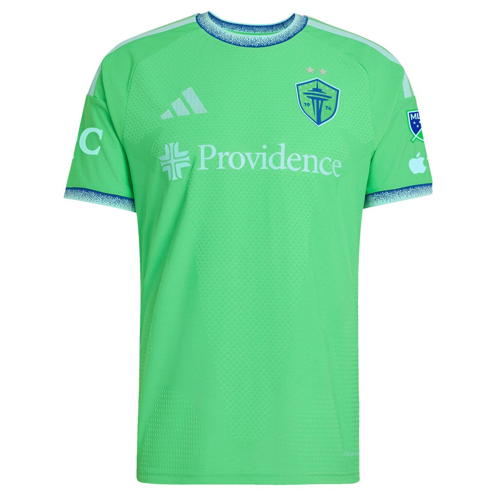 Pedro de la Vega Seattle Sounders FC adidas 2026 The Evergreen State Kit On-Field Authentic Patch Jersey - Rave Green