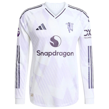 Kobbie Mainoo Manchester United adidas 2025/26 Away Authentic Long Sleeve Player Jersey - White