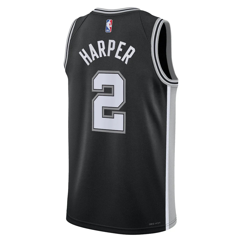 Dylan Harper San Antonio Spurs Nike Unisex 2025 NBA Draft First Round Pick Swingman Jersey - Icon Edition - Black