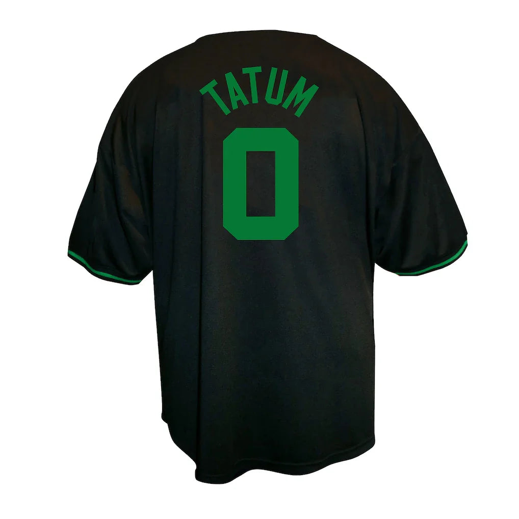 Jayson Tatum Boston Celtics Profile Big & Tall Name & Number Button-Up Jersey - Black