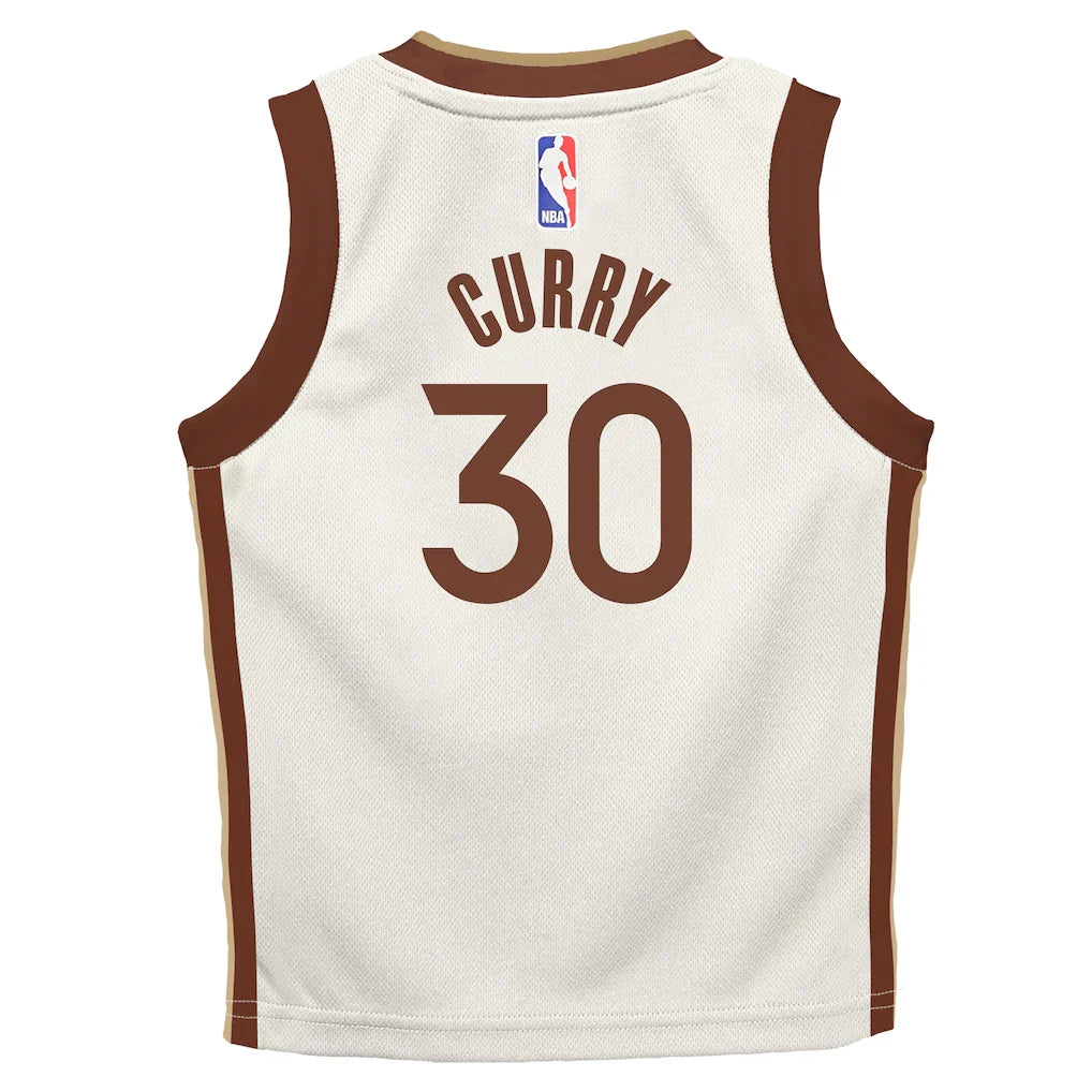 Stephen Curry Golden State Warriors Nike Preschool 2025/26 City Edition Swingman Jersey - Tan